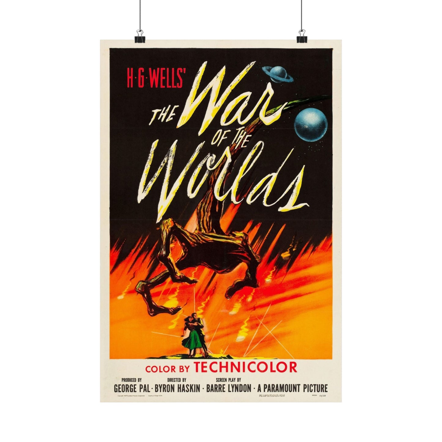 WAR OF THE WORLDS 1953 - Paper Movie Poster-16″ x 24″-The Sticker Space