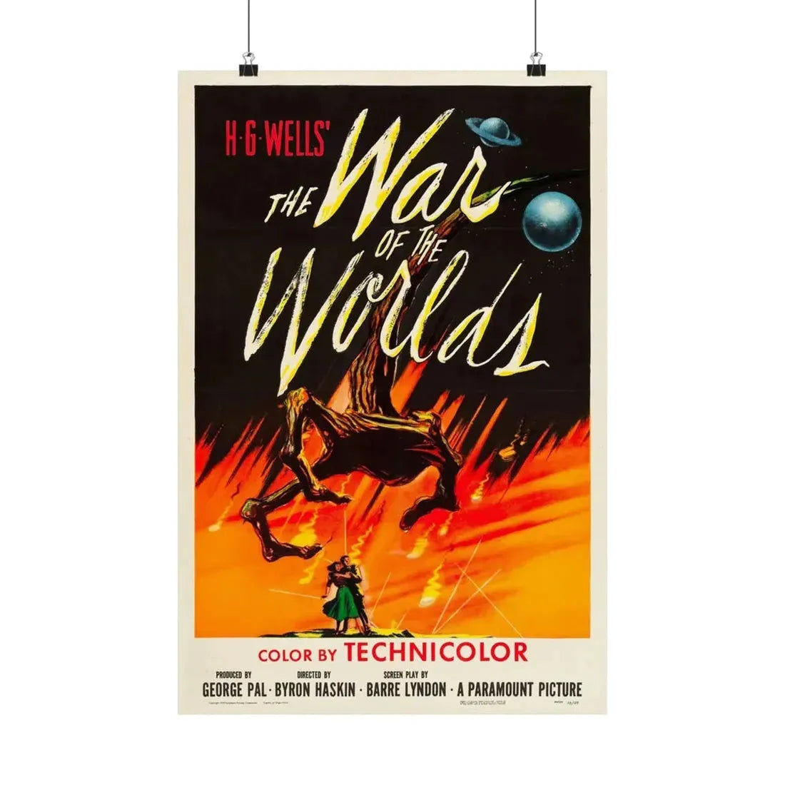 WAR OF THE WORLDS 1953 - Paper Movie Poster 16″ x 24″ Matte - The Sticker Space