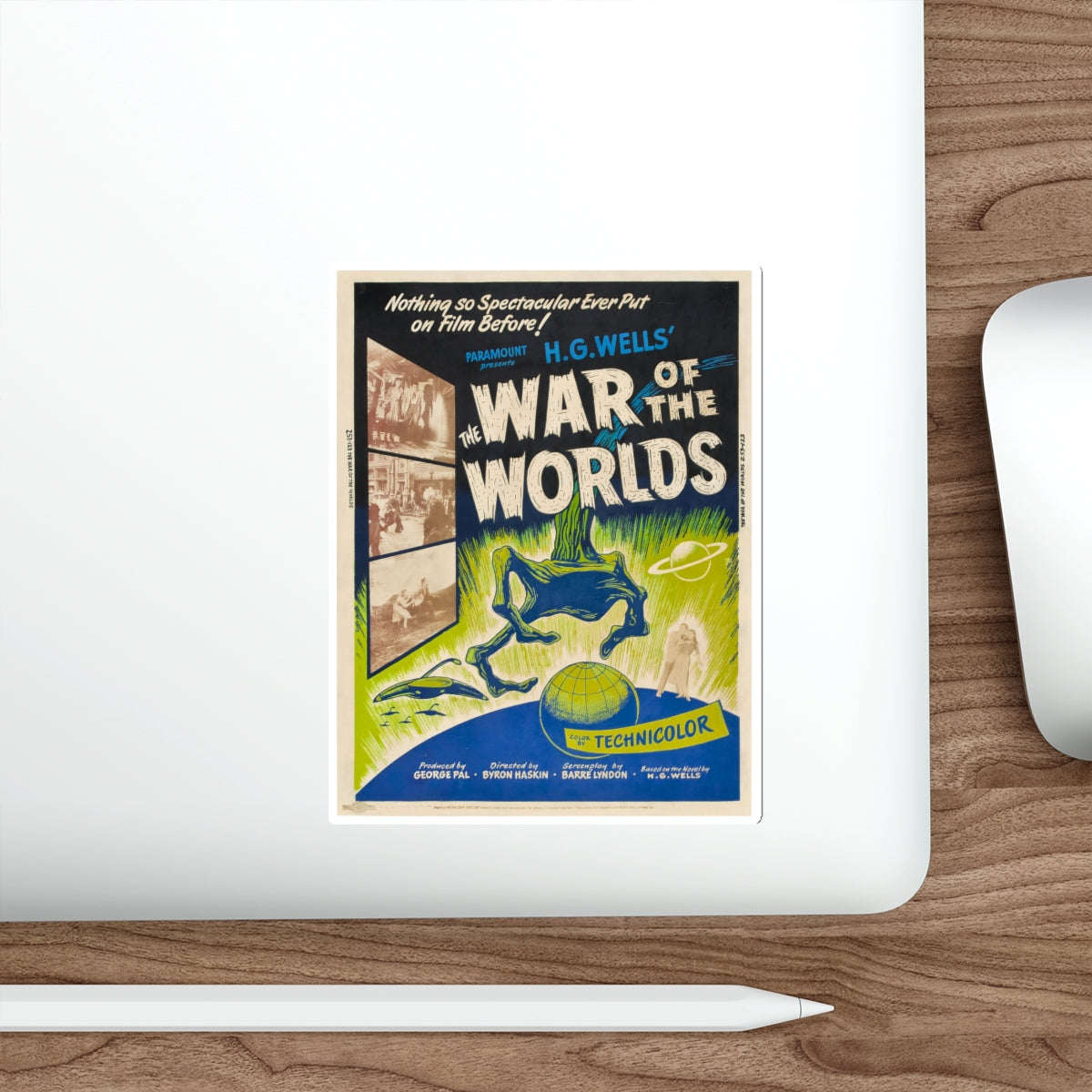 WAR OF THE WORLDS (2) 1953 Movie Poster STICKER Vinyl Die-Cut Decal-The Sticker Space