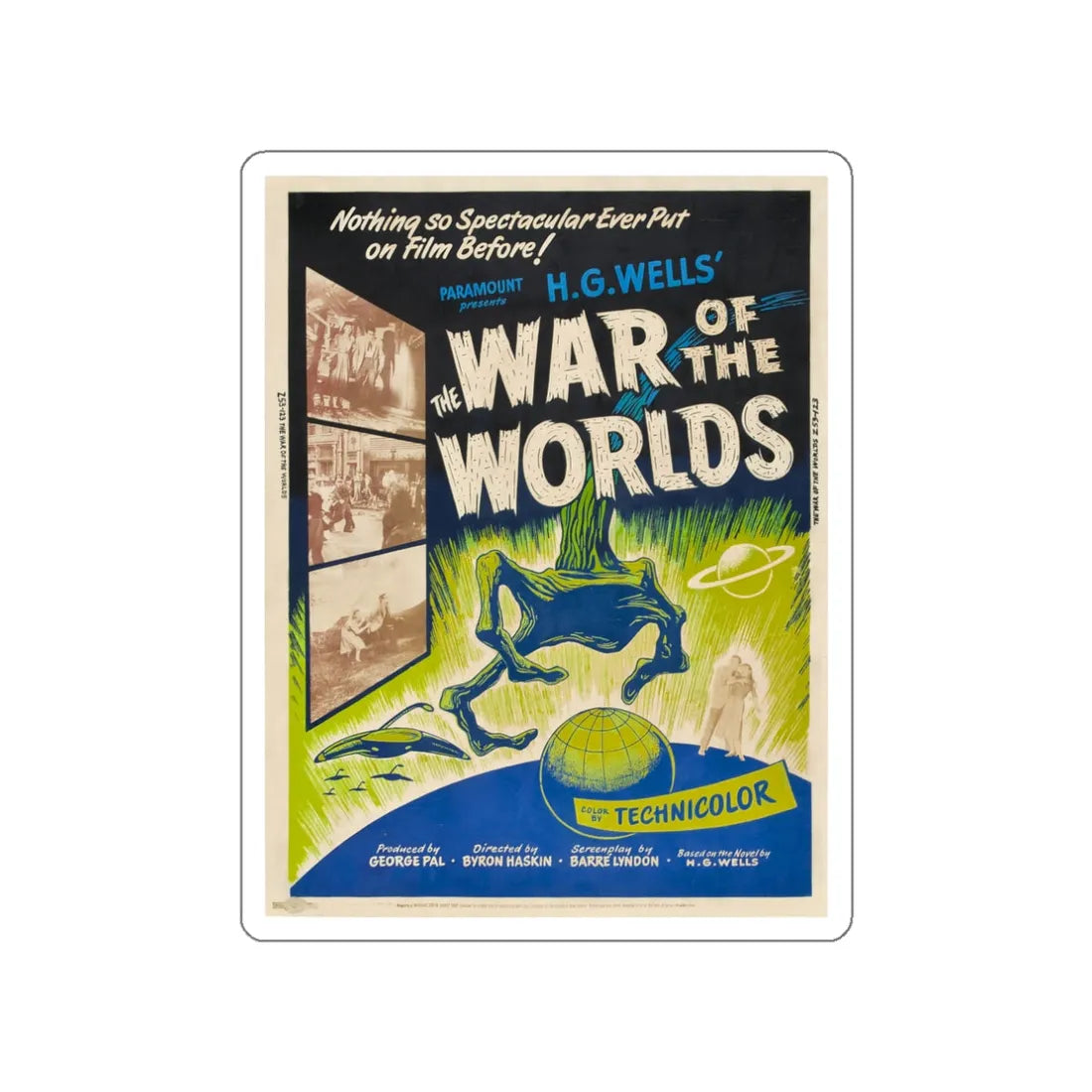 WAR OF THE WORLDS (2) 1953 Movie Poster STICKER Vinyl Die-Cut Decal 3 Inch - The Sticker Space