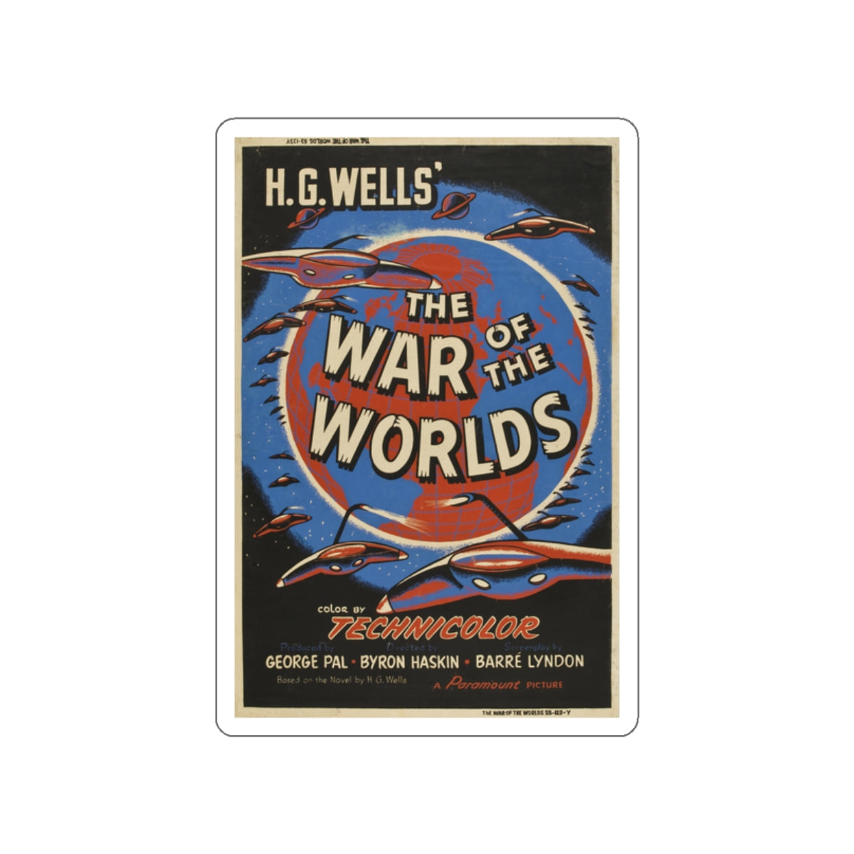 WAR OF THE WORLDS (3) 1953 Movie Poster STICKER Vinyl Die-Cut Decal-White-The Sticker Space