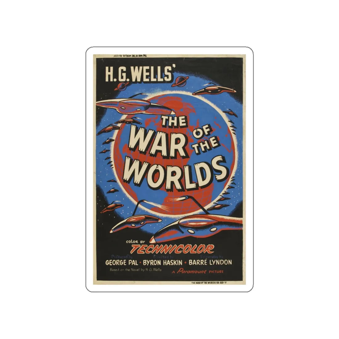 WAR OF THE WORLDS (3) 1953 Movie Poster STICKER Vinyl Die-Cut Decal 6 Inch - The Sticker Space