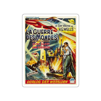 WAR OF THE WORLDS (BELGIAN) 1953 Movie Poster STICKER Vinyl Die-Cut Decal 3 Inch - The Sticker Space