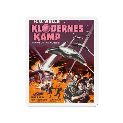 WAR OF THE WORLDS (DANISH) 1953 Movie Poster - Refrigerator Magnet 2 Inch Die-Cut - The Sticker Space