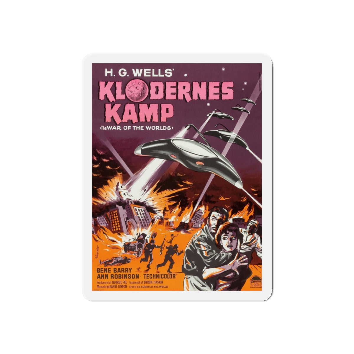 WAR OF THE WORLDS (DANISH) 1953 Movie Poster - Refrigerator Magnet