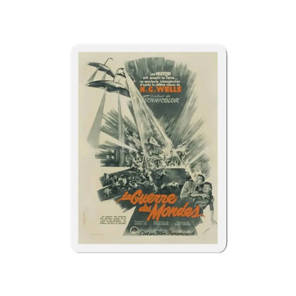 WAR OF THE WORLDS (FRENCH) 1953 Movie Poster - Refrigerator Magnet 5 Inch Die-Cut - The Sticker Space