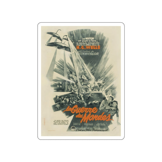 WAR OF THE WORLDS (FRENCH) 1953 Movie Poster STICKER Vinyl Die-Cut Decal-White-The Sticker Space