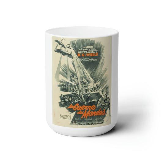 WAR OF THE WORLDS (FRENCH) 1953 Movie Poster - White Coffee Cup 15oz-15oz-The Sticker Space