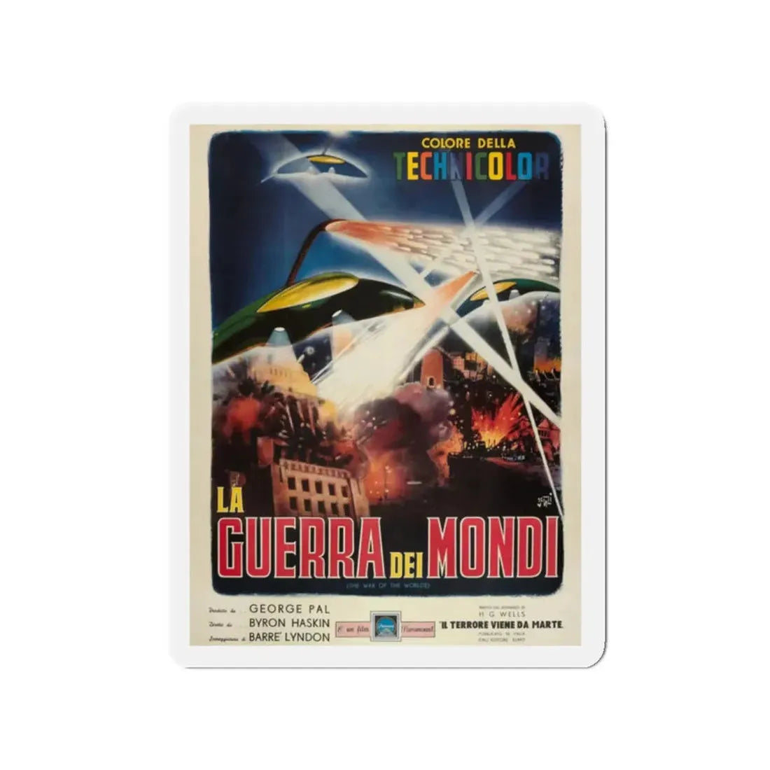 WAR OF THE WORLDS (ITALIAN) 1953 Movie Poster - Refrigerator Magnet 2 Inch - The Sticker Space