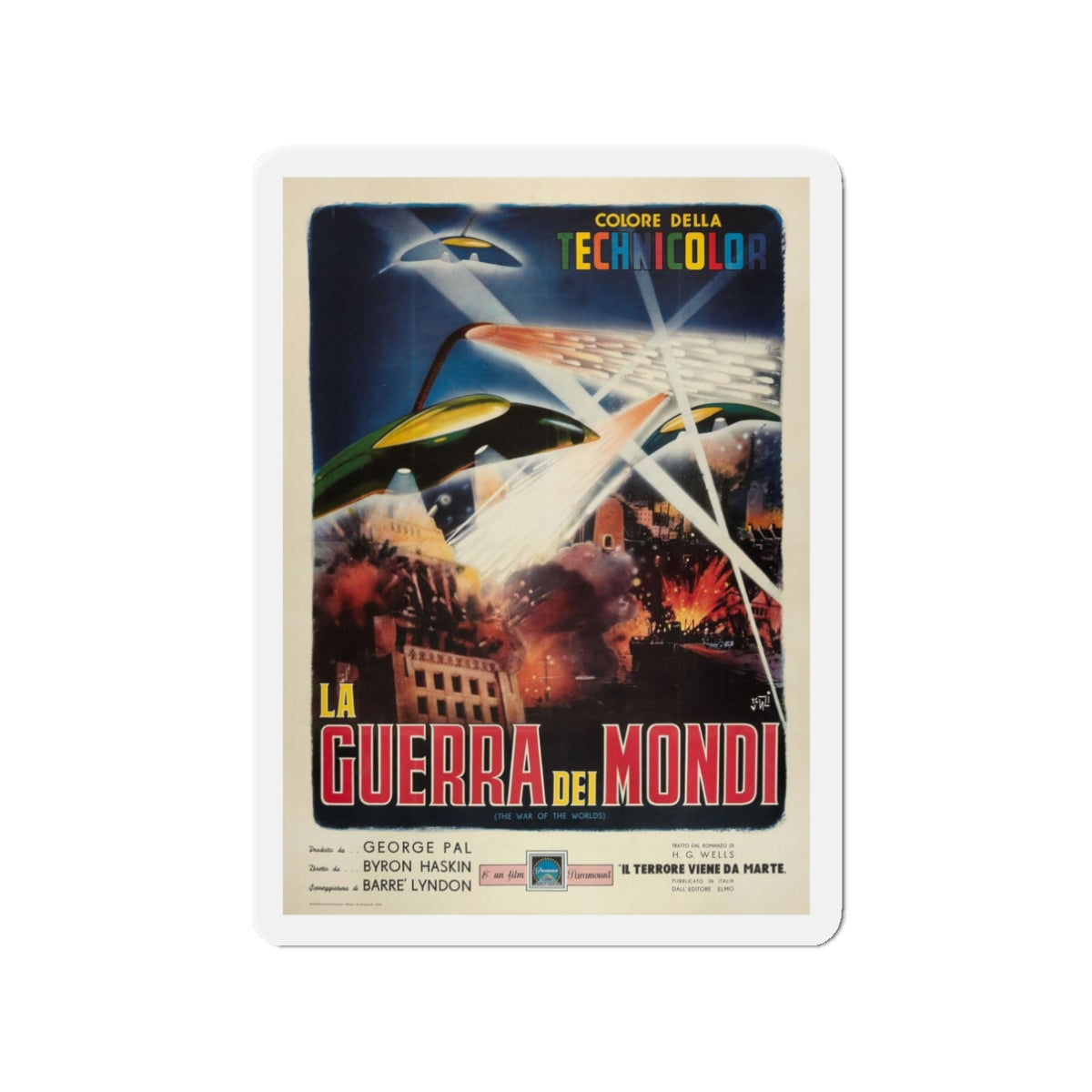 WAR OF THE WORLDS (ITALIAN) 1953 Movie Poster - Refrigerator Magnet-3 Inch-The Sticker Space