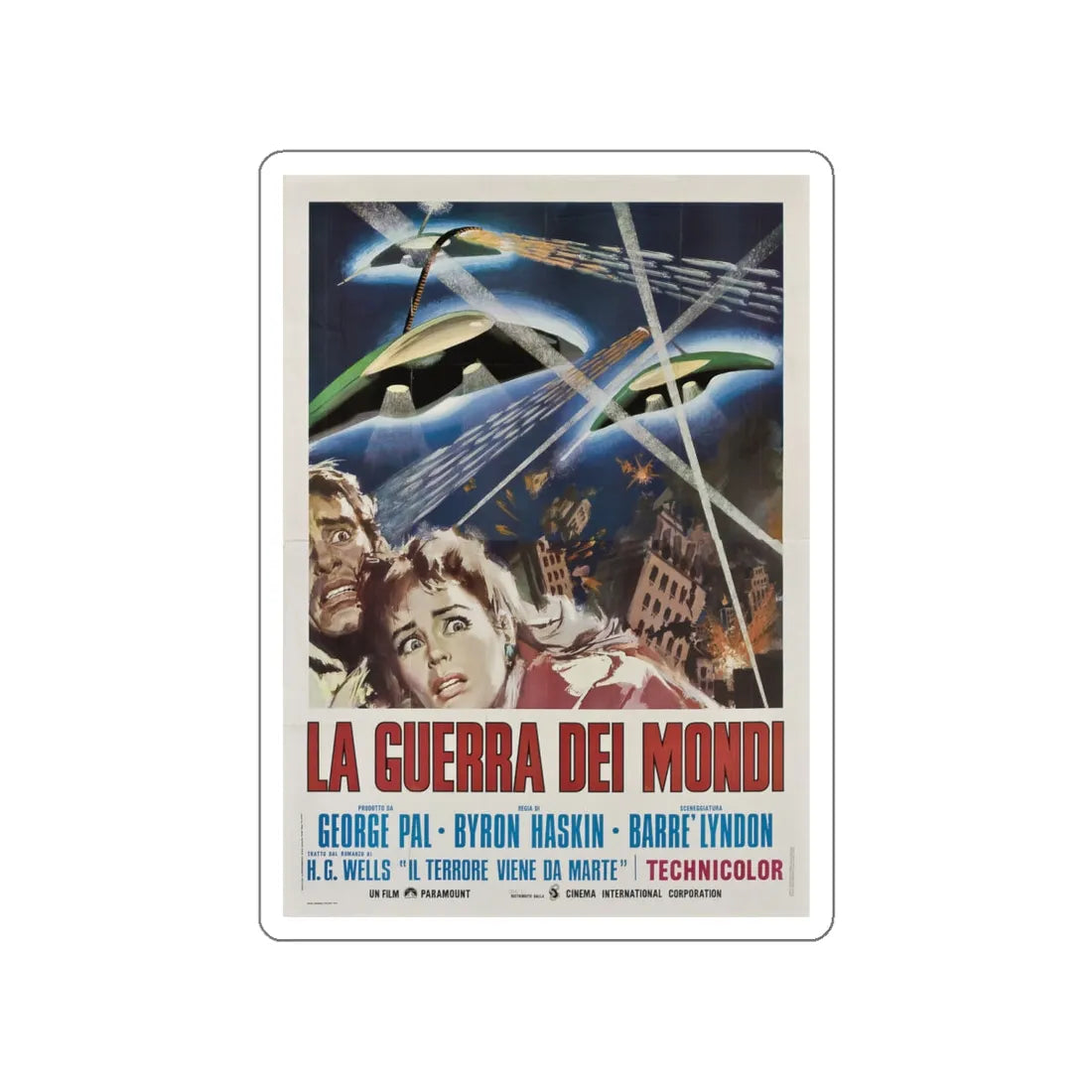 WAR OF THE WORLDS (SPANISH 2) 1953 Movie Poster STICKER Vinyl Die-Cut Decal 6 Inch - The Sticker Space