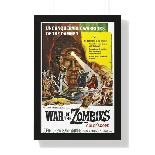 WAR OF THE ZOMBIES (ROME AGAINST ROME) 1964 - Framed Movie Poster 16″ x 24″ Black - The Sticker Space