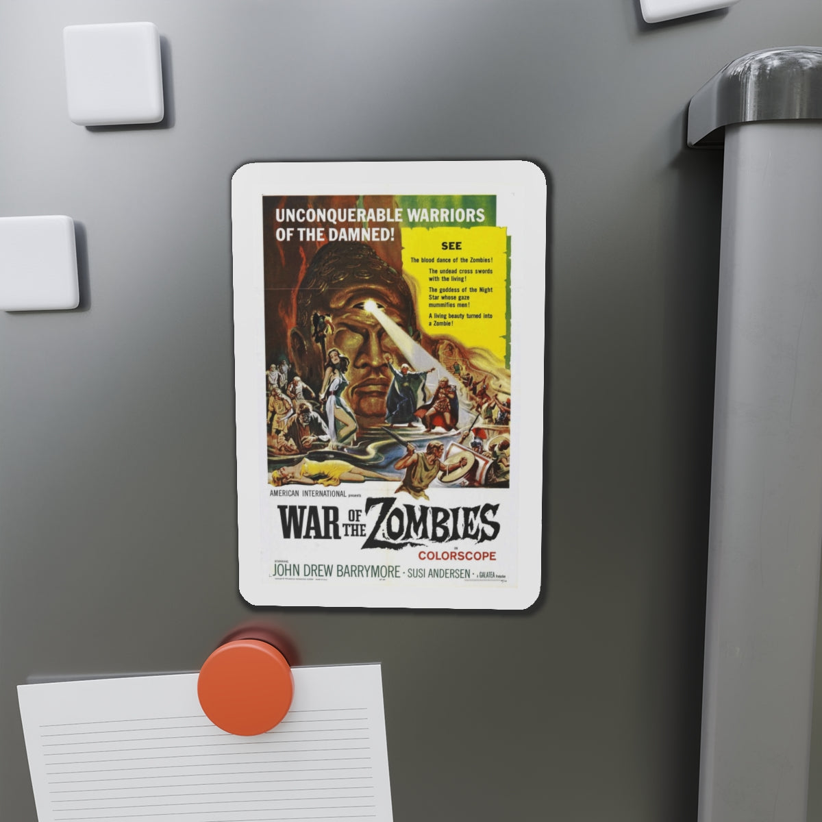 WAR OF THE ZOMBIES (ROME AGAINST ROME) 1964 Movie Poster - Refrigerator Magnet-The Sticker Space