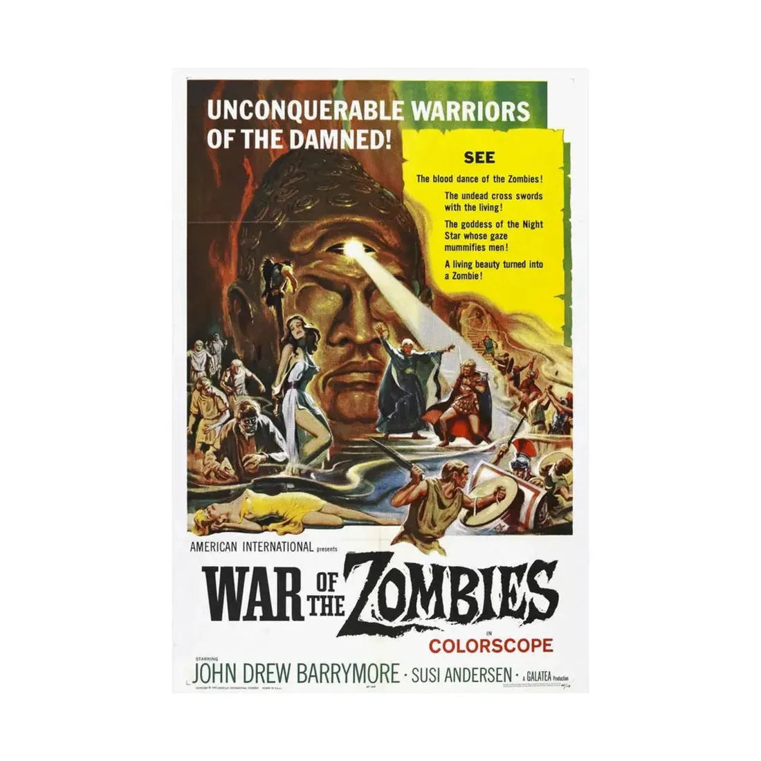 WAR OF THE ZOMBIES (ROME AGAINST ROME) 1964 - Paper Movie Poster - The Sticker Space