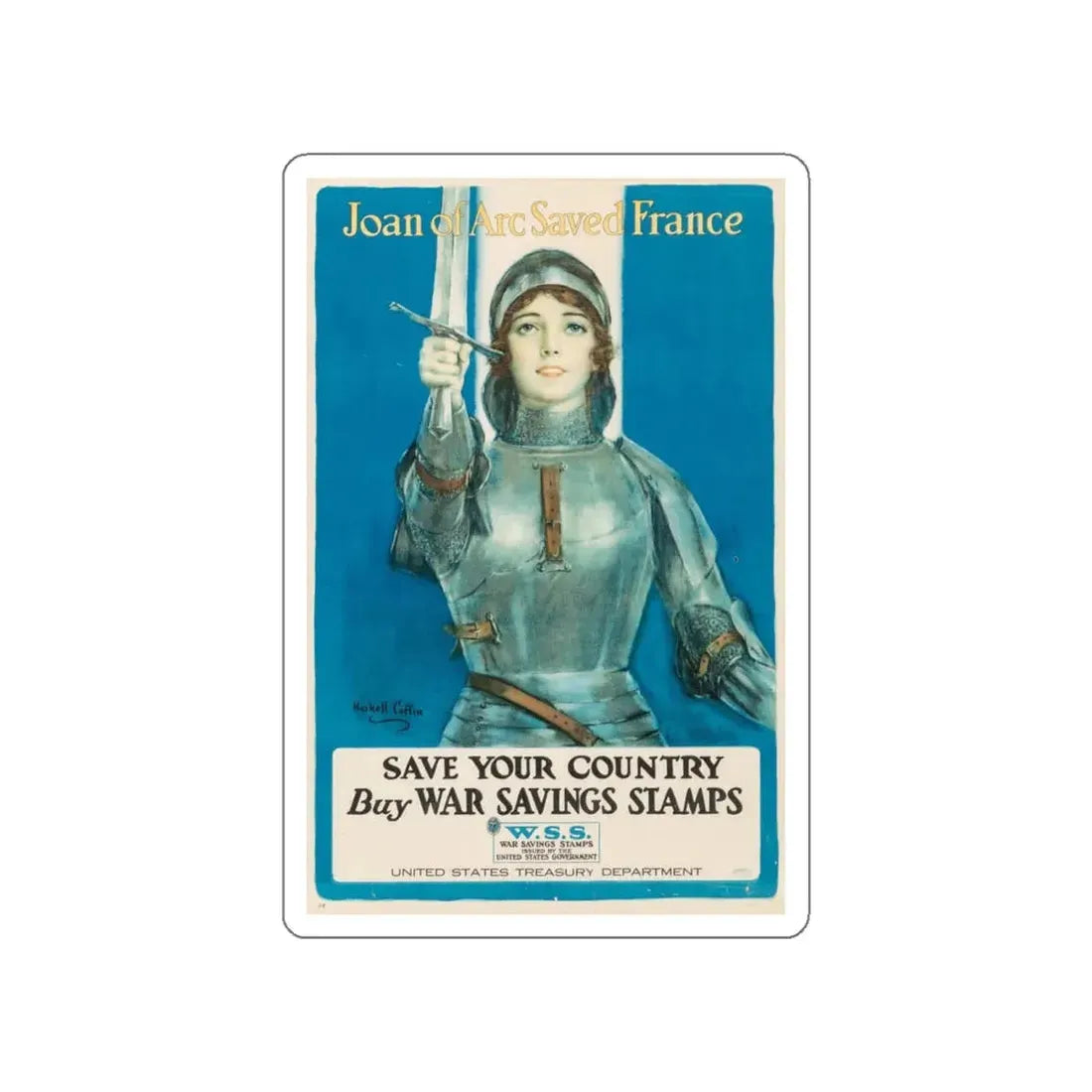 War Saving Stamps, World War I poster, 1918 (Magazine Illustration) STICKER Vinyl Die-Cut Decal White Die-Cut 6 Inch - The Sticker Space