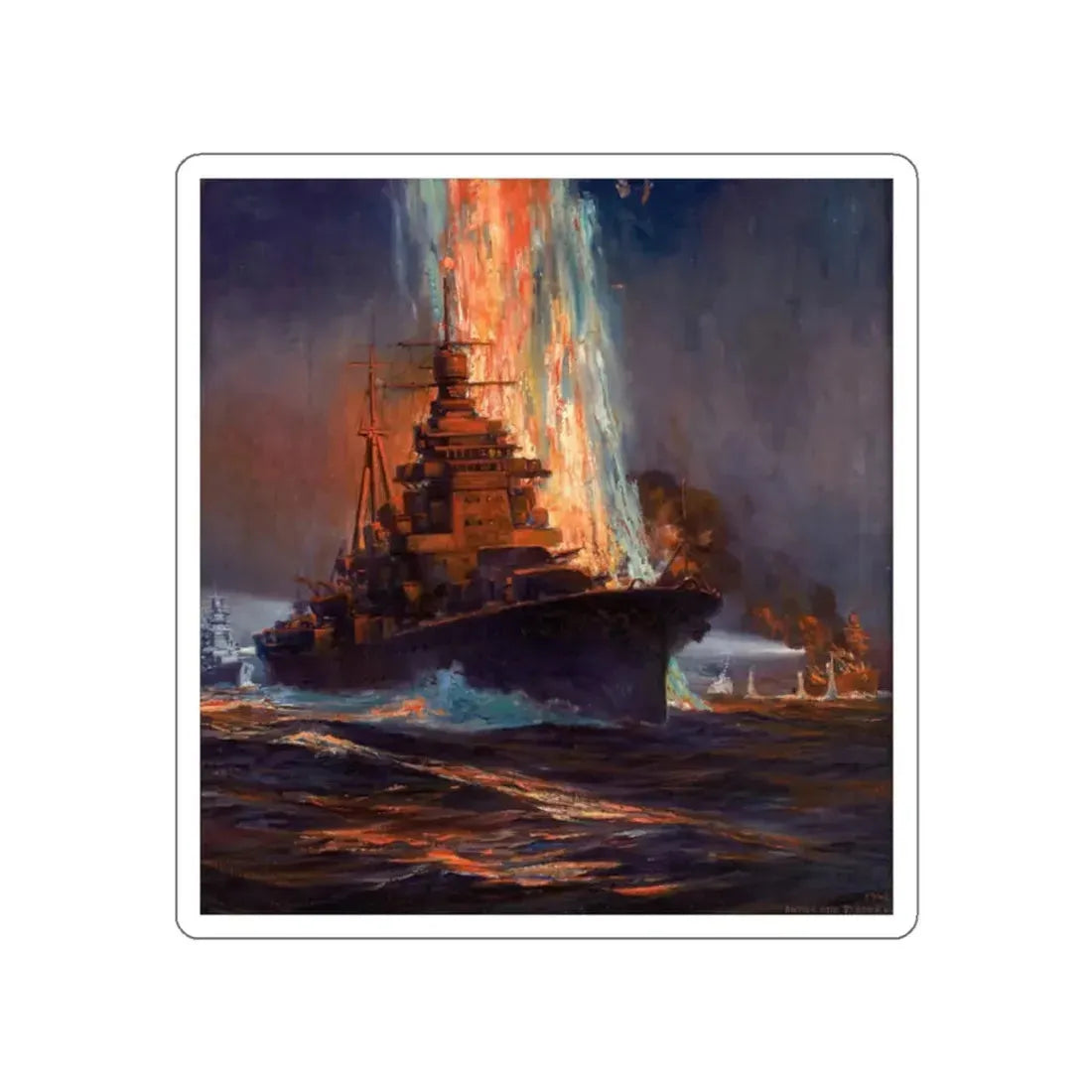 War Ships (Magazine Illustration) STICKER Vinyl Die-Cut Decal White Die-Cut 2 Inch - The Sticker Space