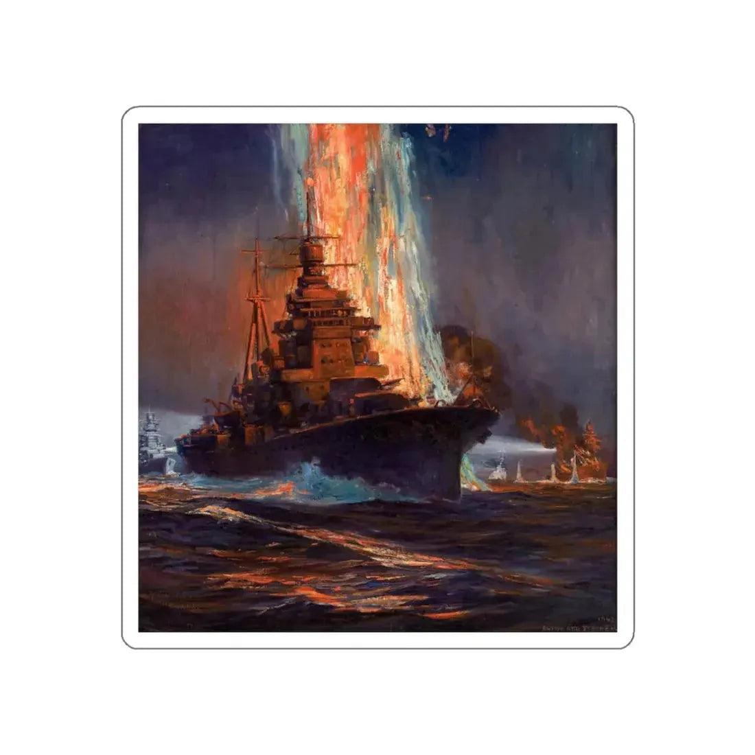 War Ships (Magazine Illustration) STICKER Vinyl Die-Cut Decal White Die-Cut 3 Inch - The Sticker Space