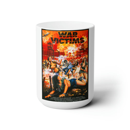 WAR VICTIMS 1983 Movie Poster - White Coffee Cup 15oz-15oz-The Sticker Space
