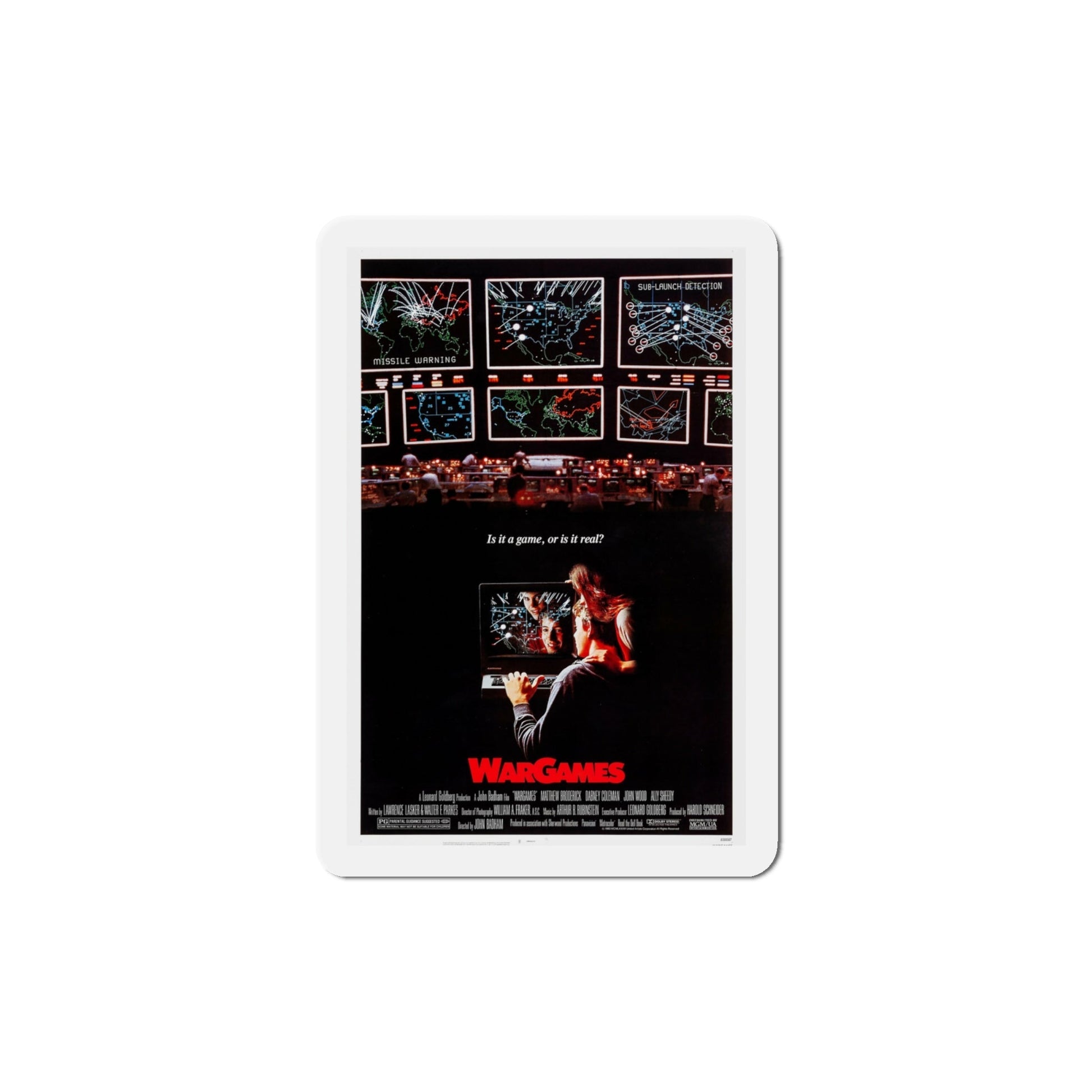 WarGames 1983 Movie Poster Die-Cut Magnet-4" x 4"-The Sticker Space