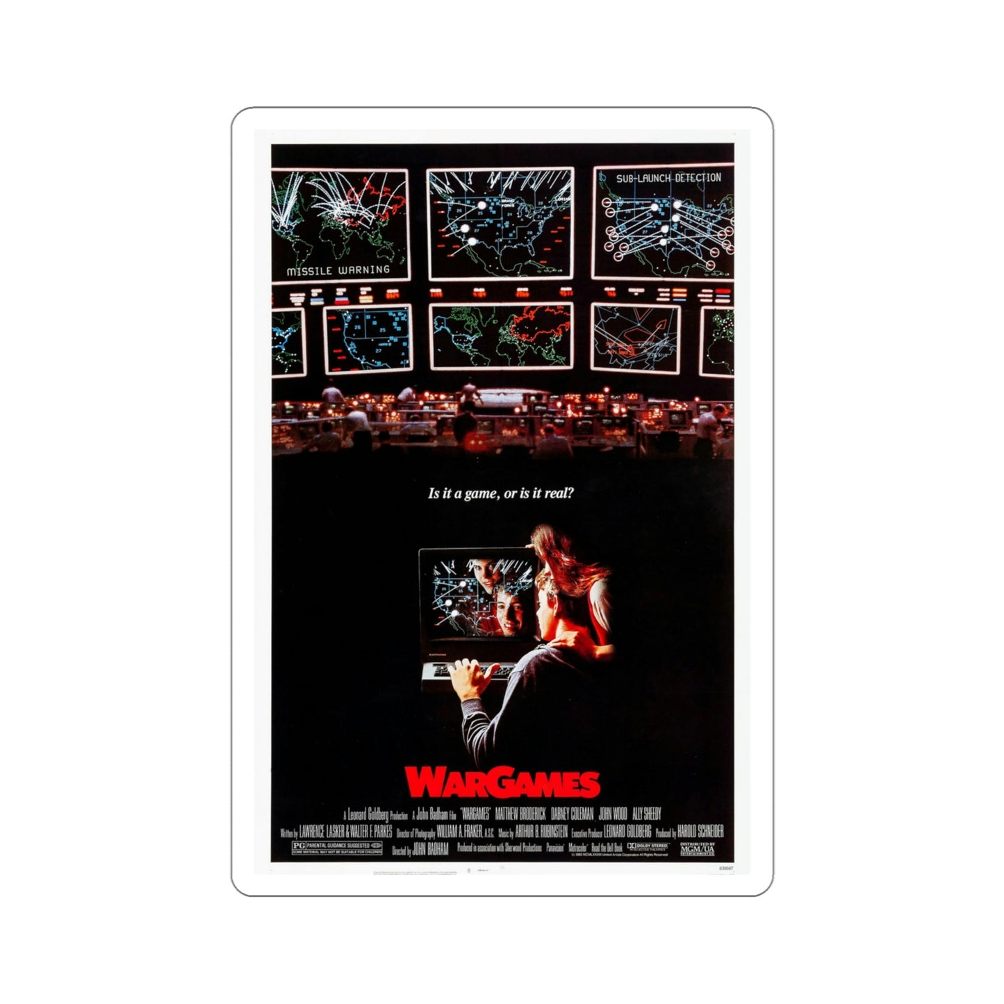 WarGames 1983 Movie Poster STICKER Vinyl Die-Cut Decal-4 Inch-The Sticker Space