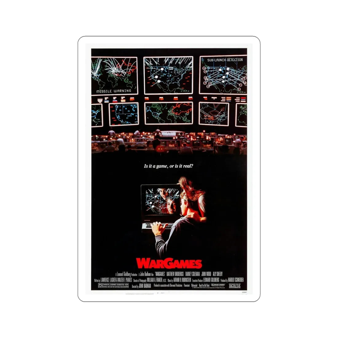 WarGames 1983 Movie Poster STICKER Vinyl Die-Cut Decal 5 Inch - The Sticker Space