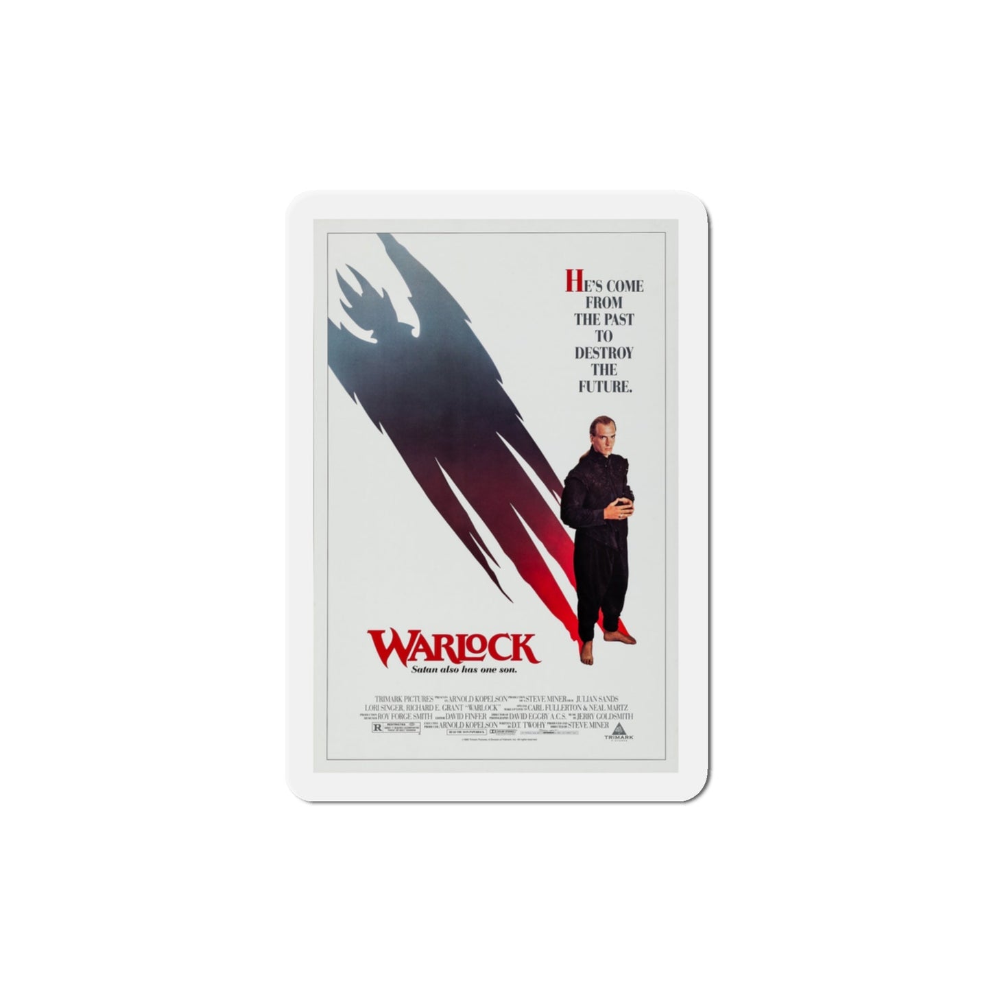 Warlock 1989 Movie Poster Die-Cut Magnet-3" x 3"-The Sticker Space