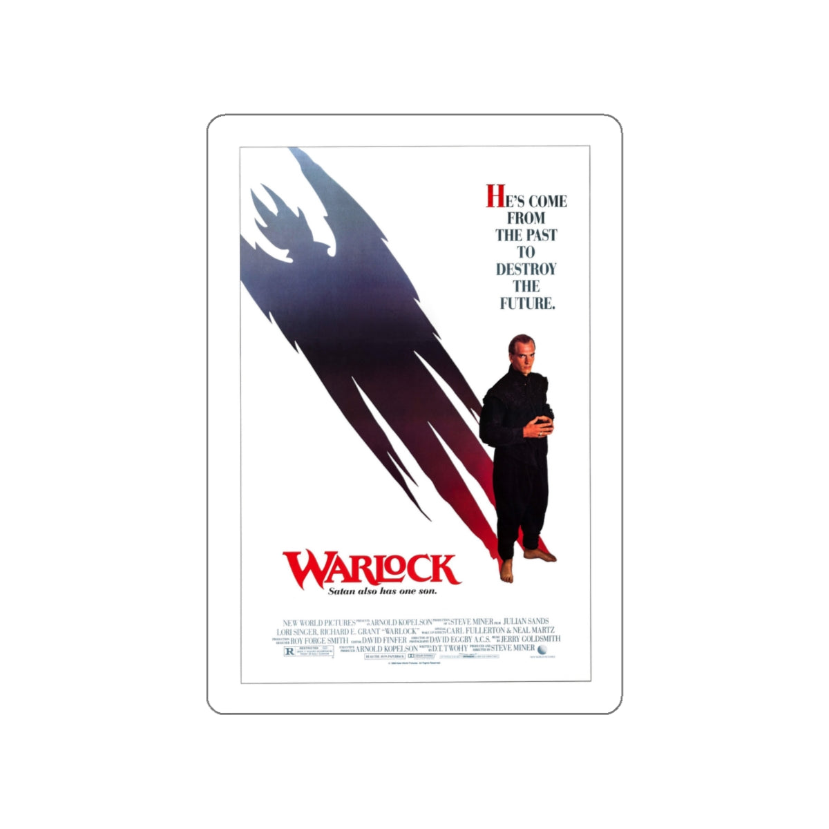 WARLOCK 1989 Movie Poster STICKER Vinyl Die-Cut Decal-White-The Sticker Space