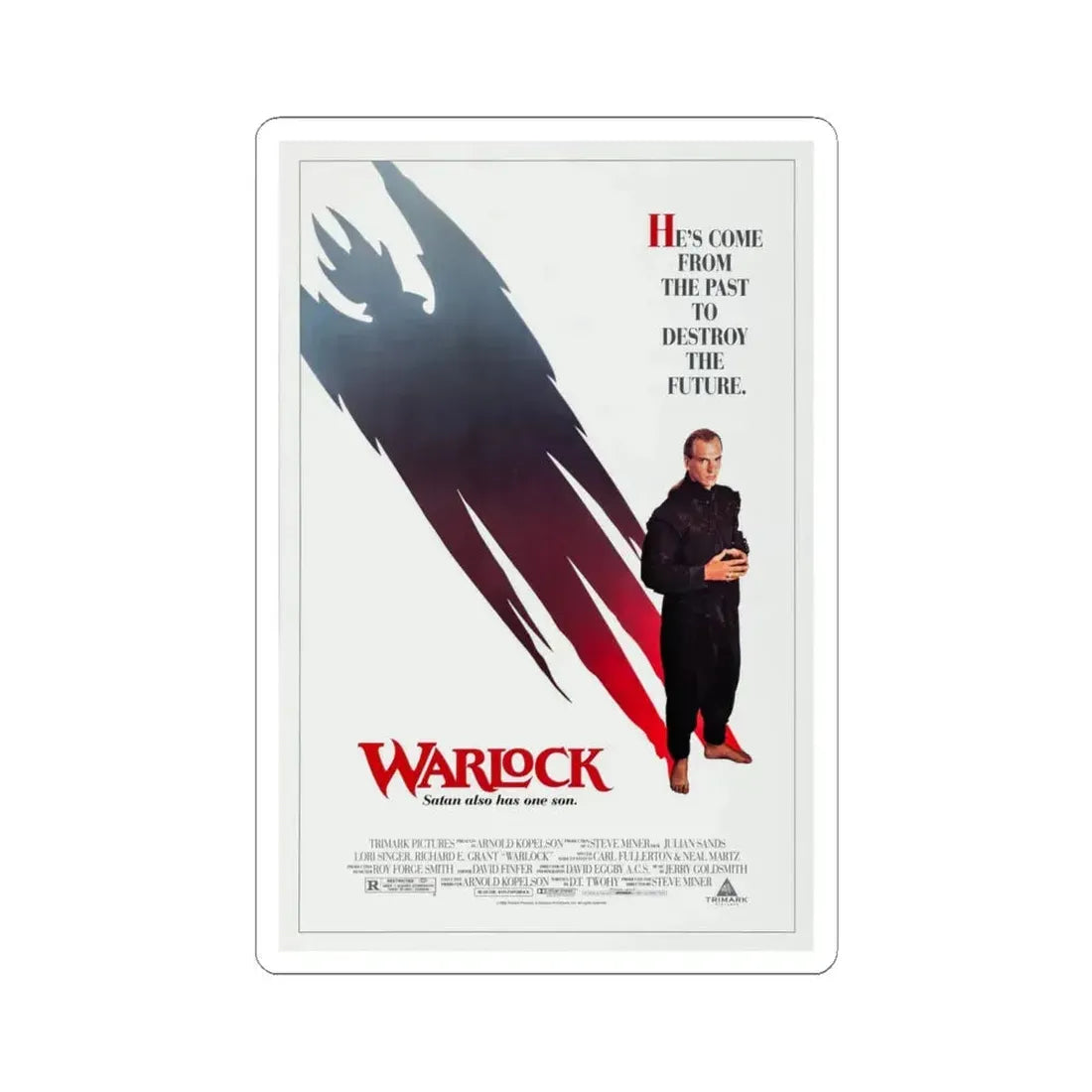 Warlock 1989 Movie Poster - STICKER Vinyl Kiss-Cut Decal 6 Inch White - The Sticker Space