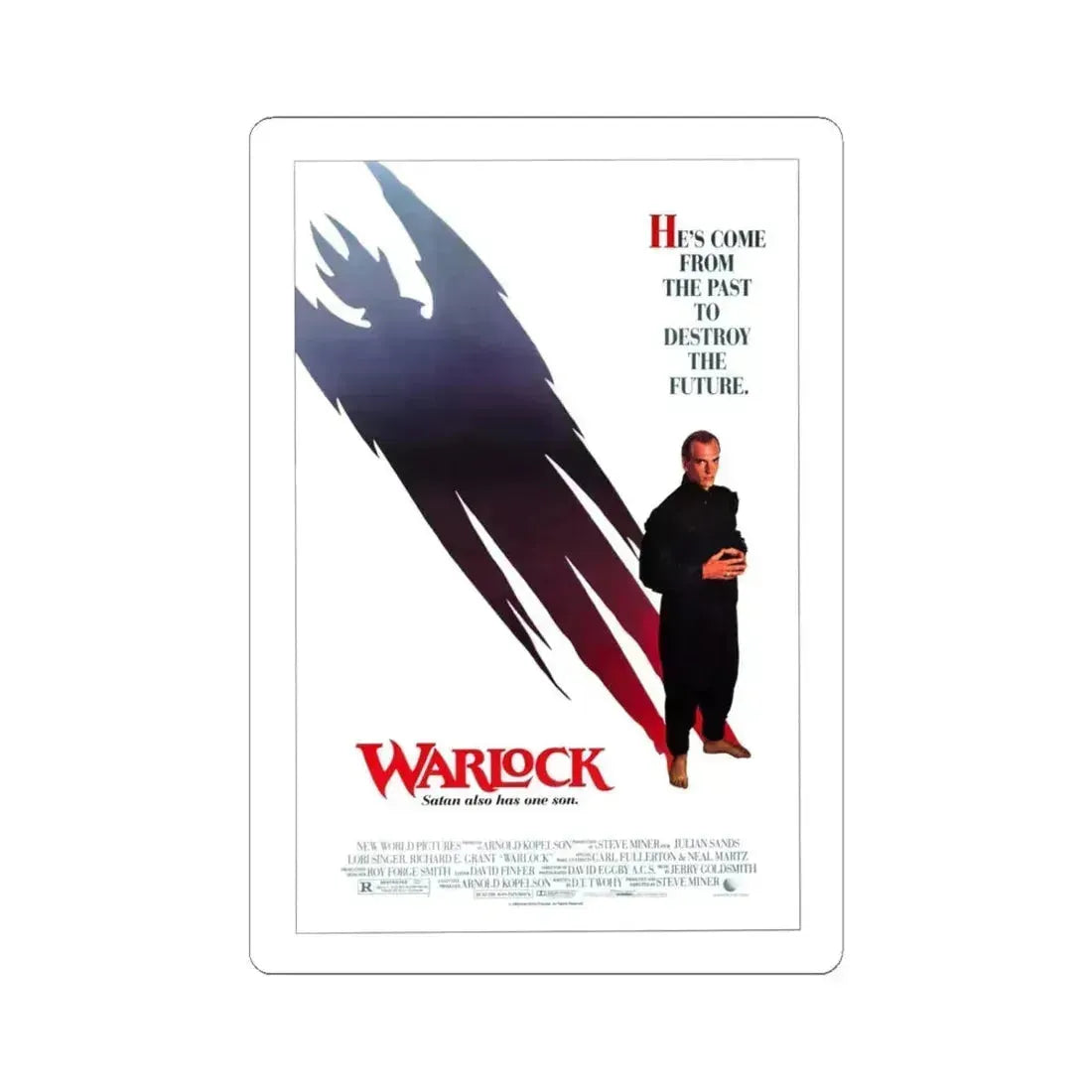 WARLOCK 1989 Movie Poster - STICKER Vinyl Kiss-Cut Decal 6 Inch White - The Sticker Space