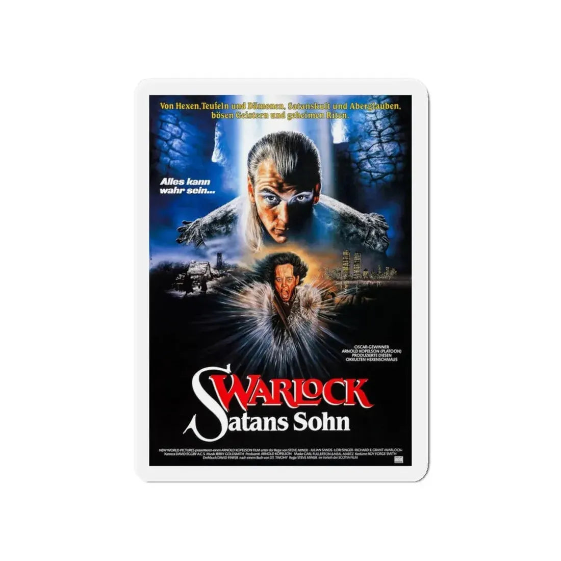 WARLOCK (GERMAN) 1989 Movie Poster - Refrigerator Magnet 4 Inch Die-Cut - The Sticker Space