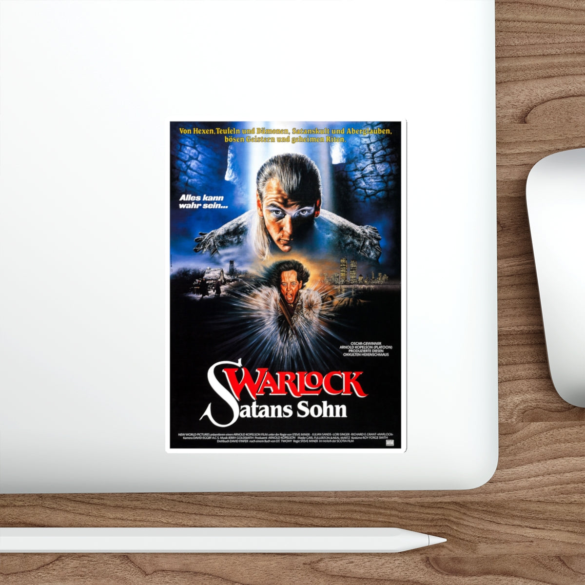 WARLOCK (GERMAN) 1989 Movie Poster STICKER Vinyl Die-Cut Decal-The Sticker Space
