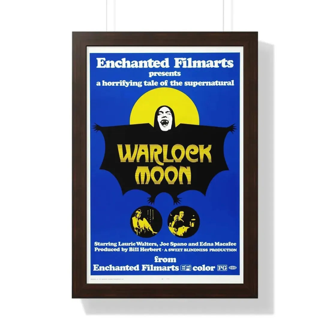 WARLOCK MOON 1973 - Framed Movie Poster 16″ x 24″ Walnut - The Sticker Space