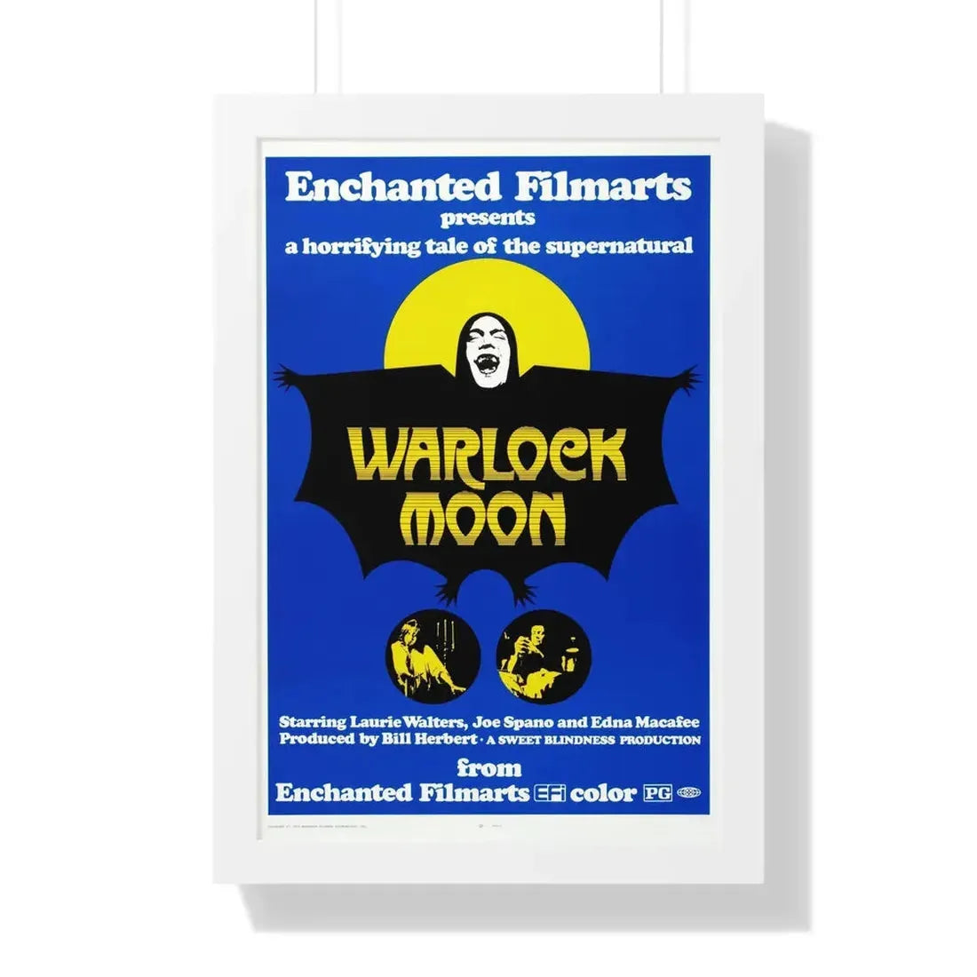 WARLOCK MOON 1973 - Framed Movie Poster 16″ x 24″ White - The Sticker Space