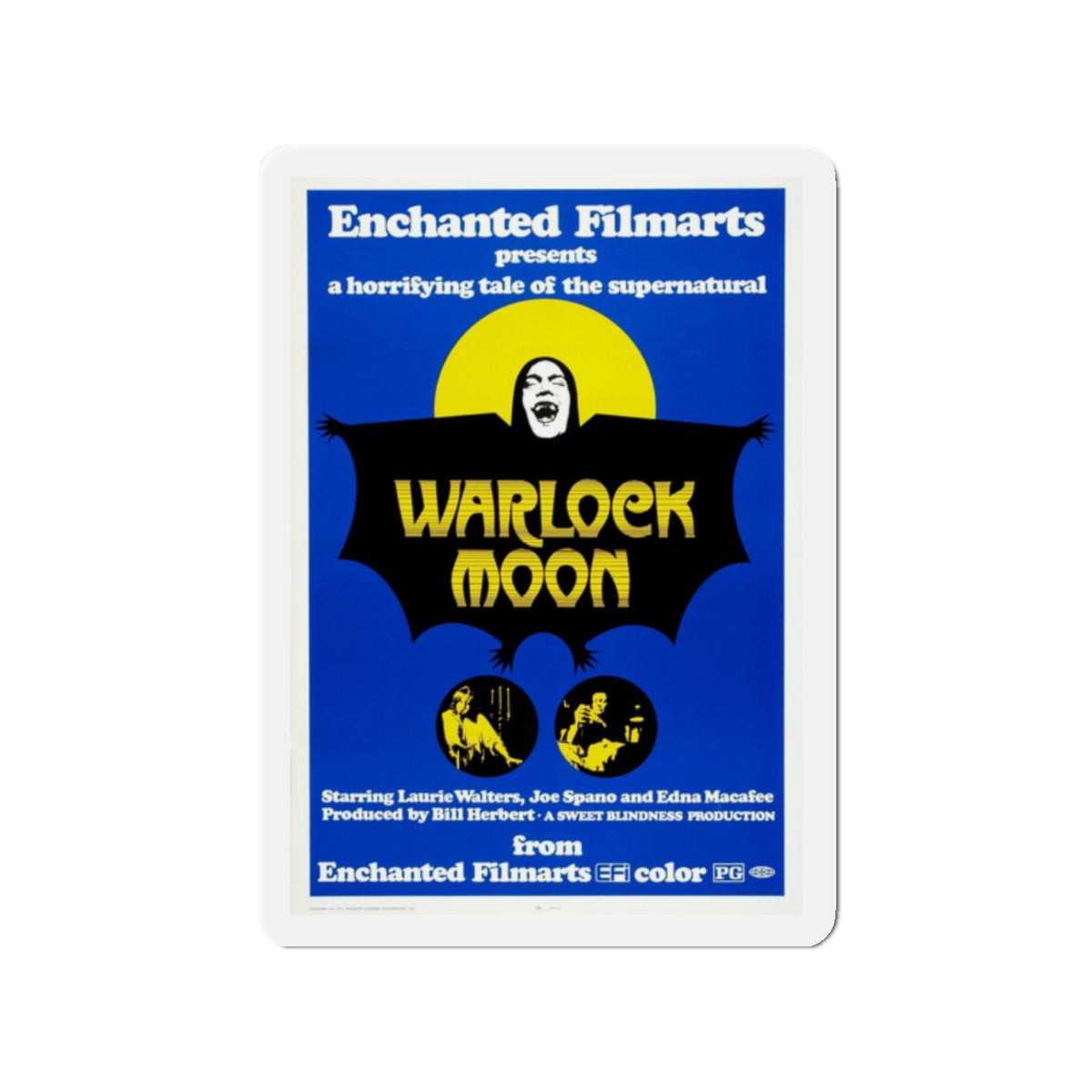 WARLOCK MOON 1973 Movie Poster - Refrigerator Magnet-2" x 2"-The Sticker Space