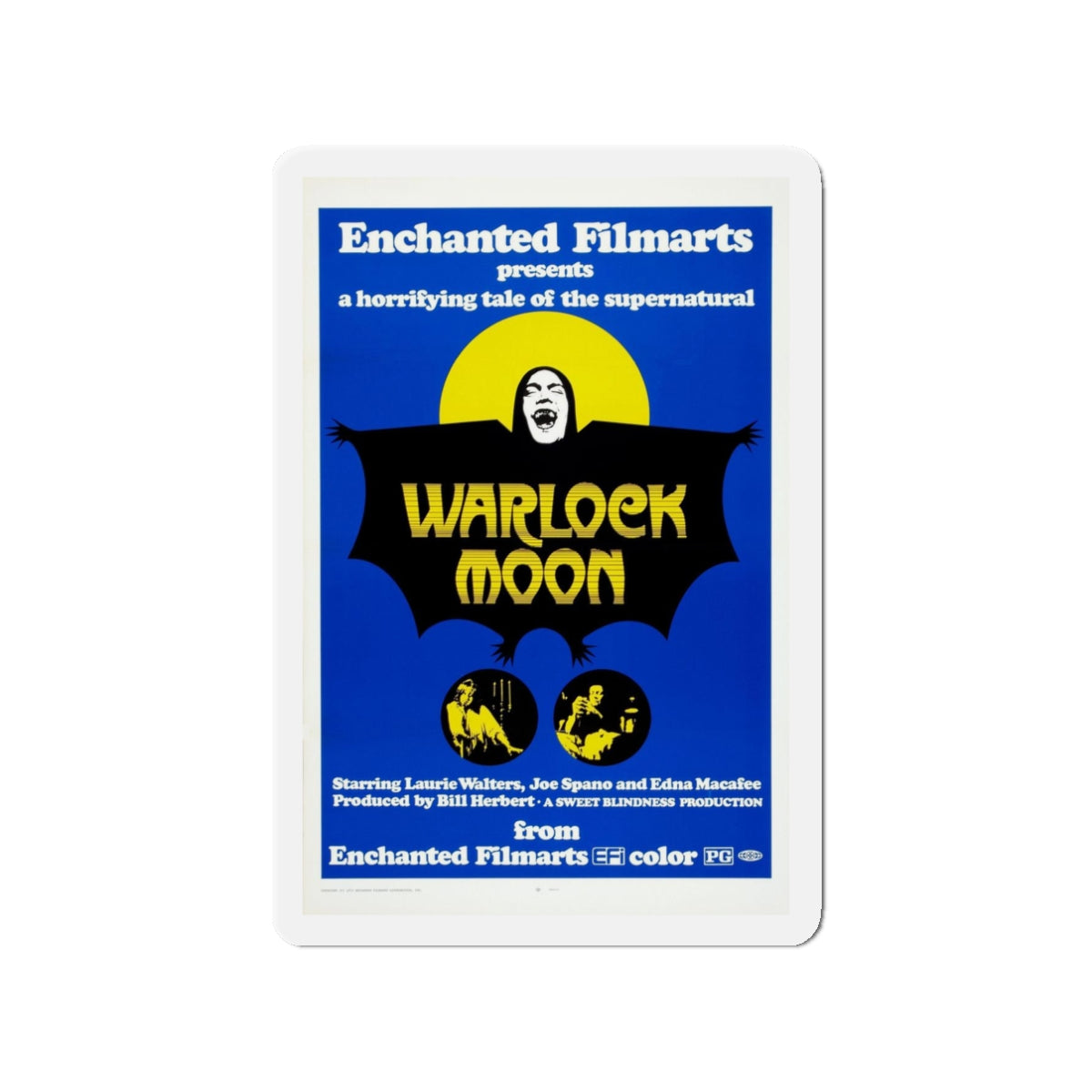 WARLOCK MOON 1973 Movie Poster - Refrigerator Magnet-3" x 3"-The Sticker Space