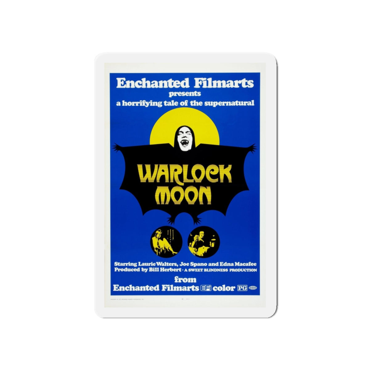 WARLOCK MOON 1973 Movie Poster - Refrigerator Magnet-4" x 4"-The Sticker Space