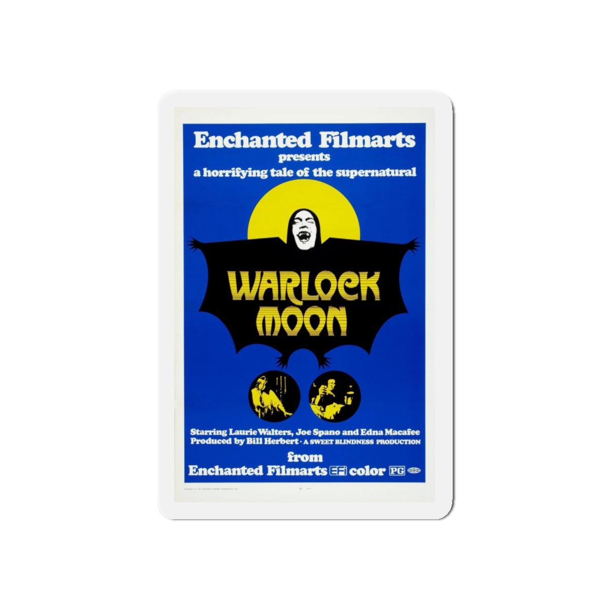 WARLOCK MOON 1973 Movie Poster - Refrigerator Magnet-5" x 5"-The Sticker Space