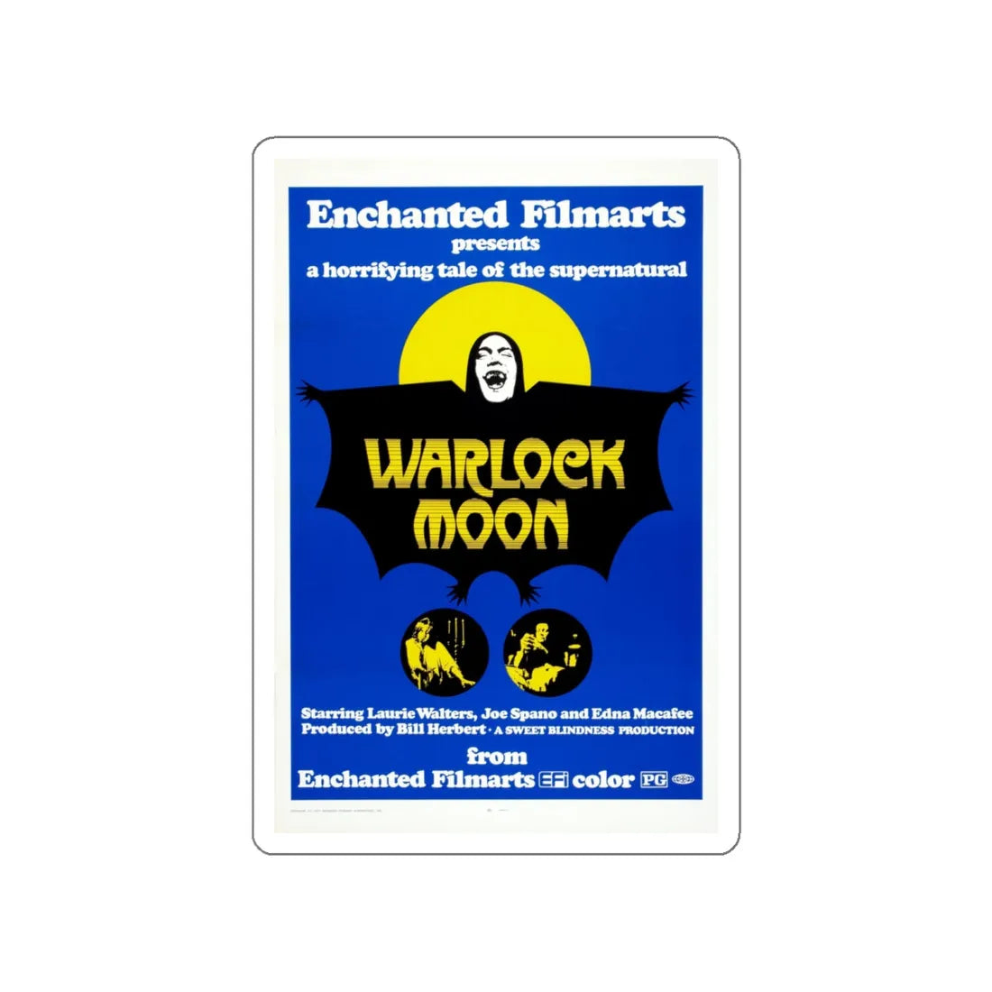 WARLOCK MOON 1973 Movie Poster STICKER Vinyl Die-Cut Decal 5 Inch - The Sticker Space