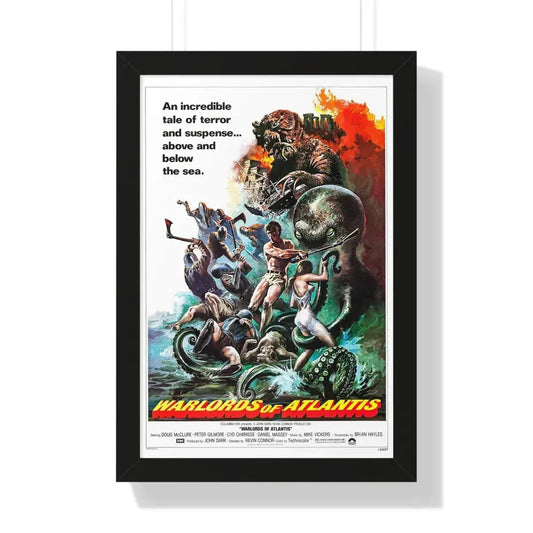 WARLORDS OF ATLANTIS 1978 - Framed Movie Poster 16″ x 24″ Black - The Sticker Space
