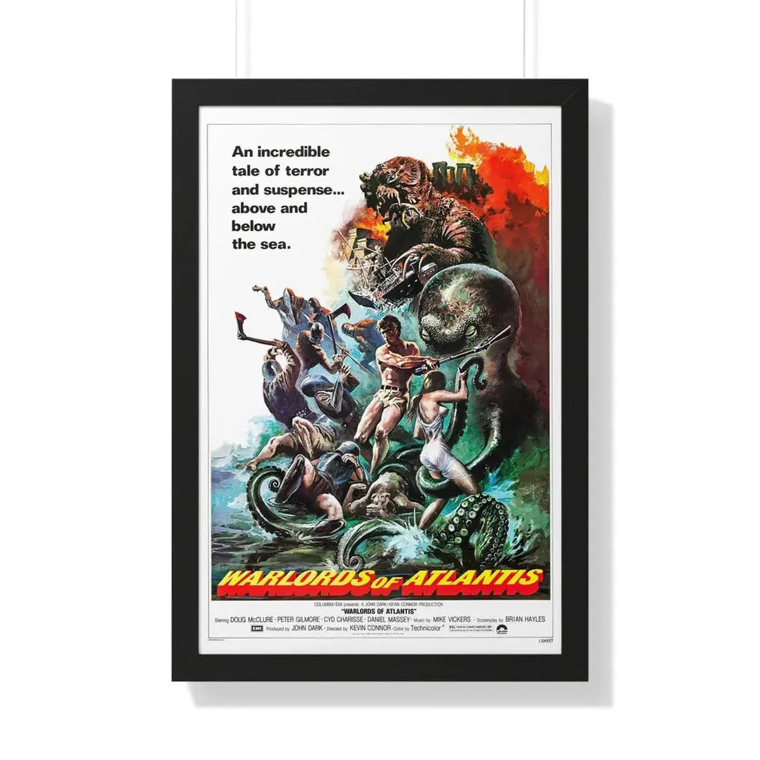 WARLORDS OF ATLANTIS 1978 - Framed Movie Poster 20" x 30" Black - The Sticker Space