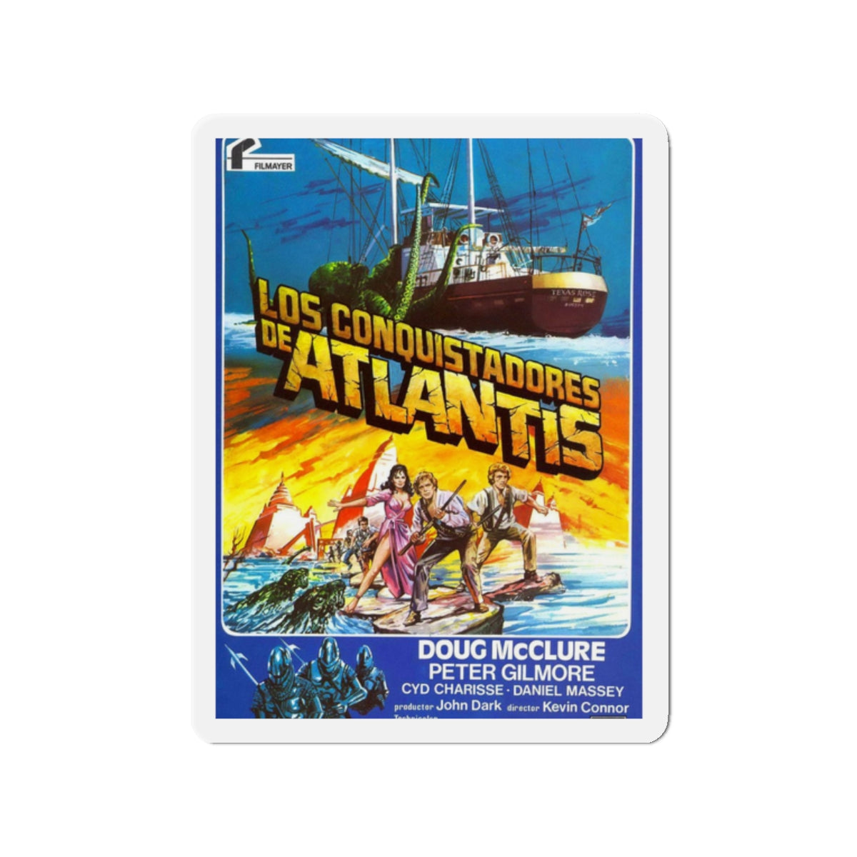 WARLORDS OF ATLANTIS (SPANISH) 1978 Movie Poster - Refrigerator Magnet-2" x 2"-The Sticker Space