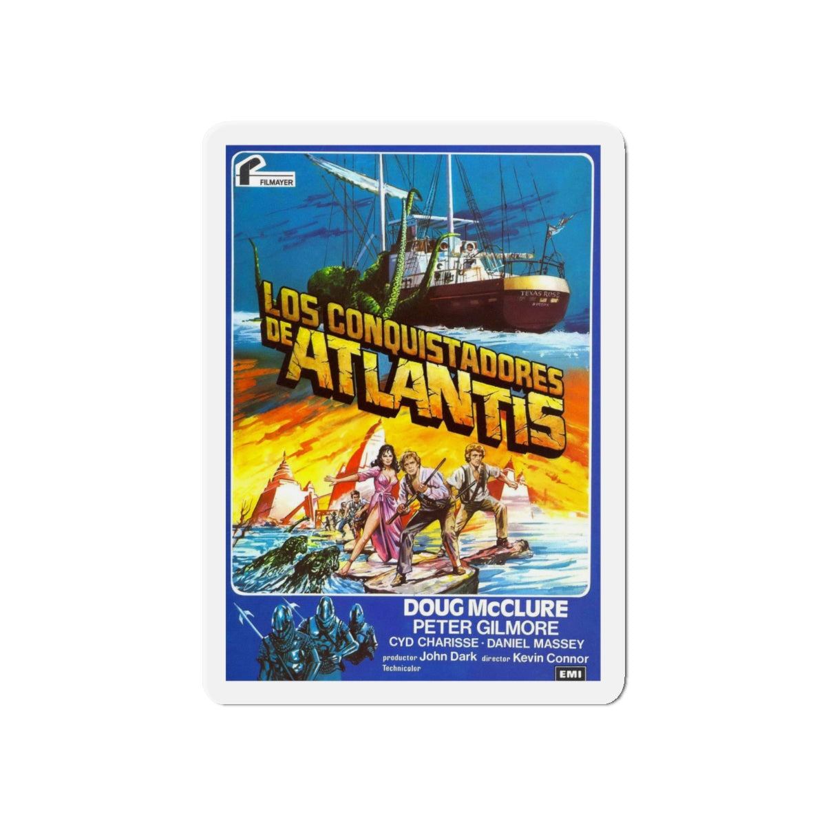 WARLORDS OF ATLANTIS (SPANISH) 1978 Movie Poster - Refrigerator Magnet-5" x 5"-The Sticker Space