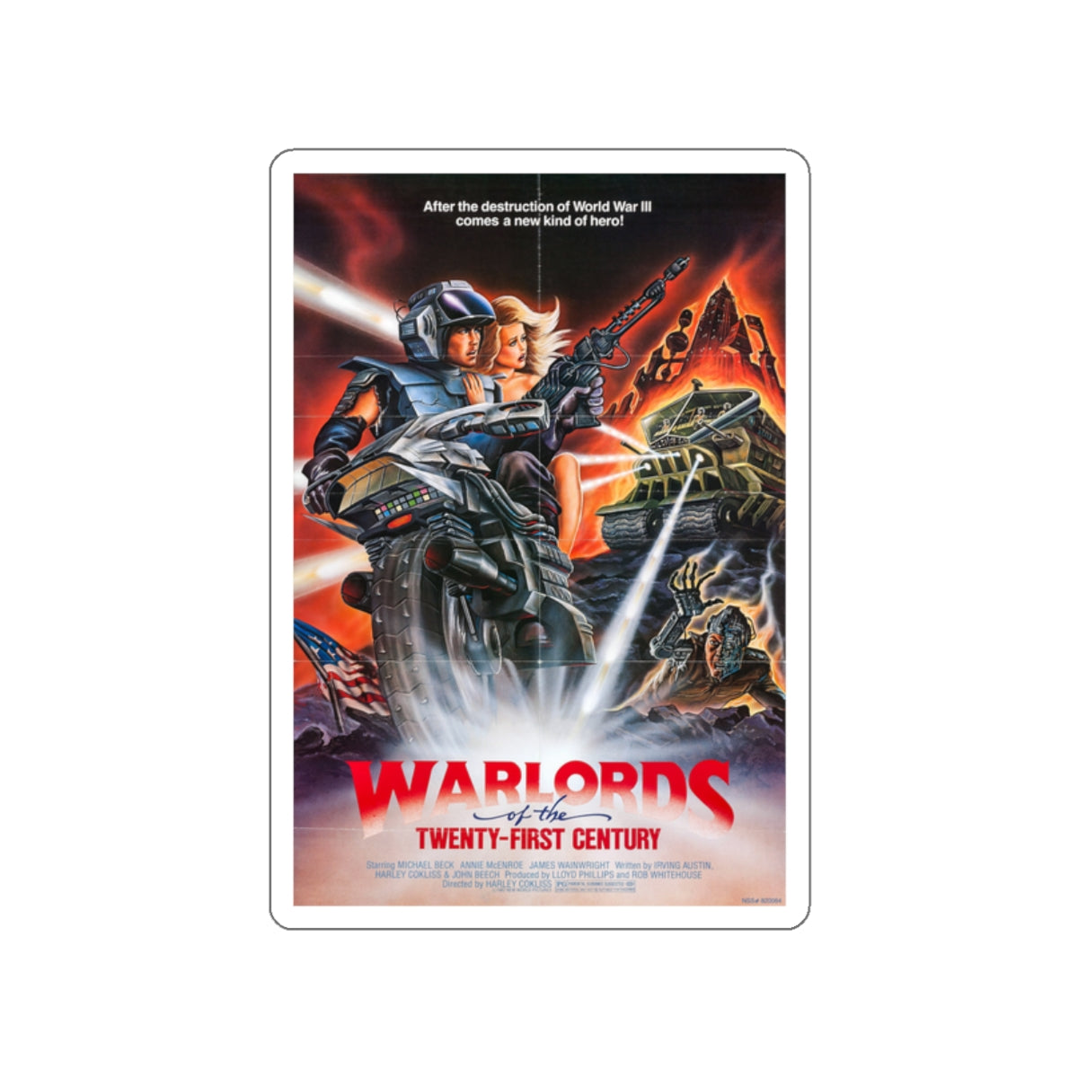 WARLORDS OF THE 21ST CENTURY (BATTLETRUCK) 1982 Movie Poster STICKER Vinyl Die-Cut Decal-White-The Sticker Space