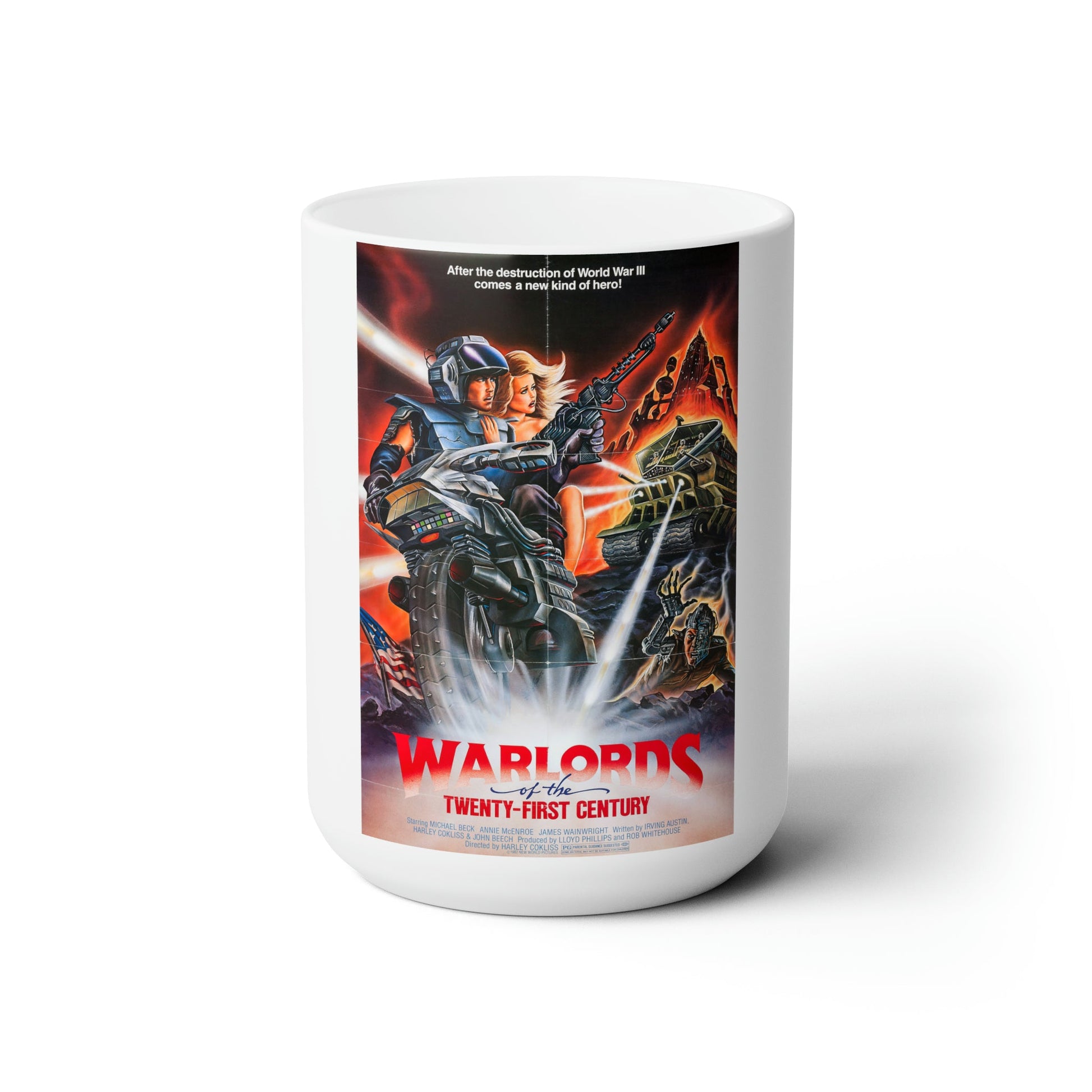 WARLORDS OF THE 21ST CENTURY (BATTLETRUCK) 1982 Movie Poster - White Coffee Cup 15oz-15oz-The Sticker Space