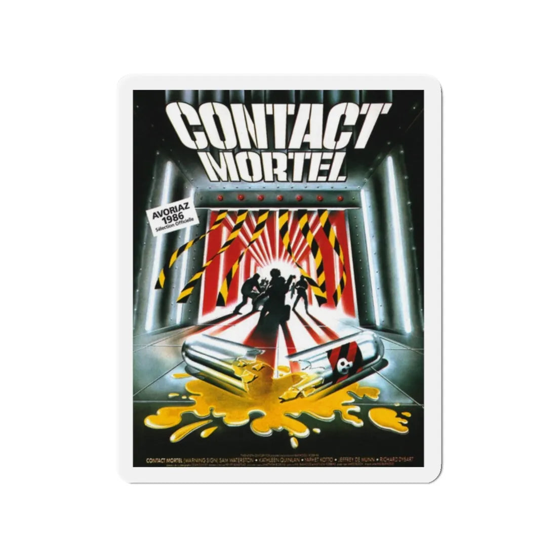 WARNING SIGN (FRENCH) 1985 Movie Poster - Refrigerator Magnet 2 Inch - The Sticker Space