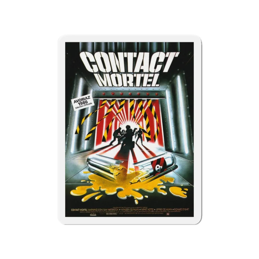 WARNING SIGN (FRENCH) 1985 Movie Poster - Refrigerator Magnet 3 Inch - The Sticker Space