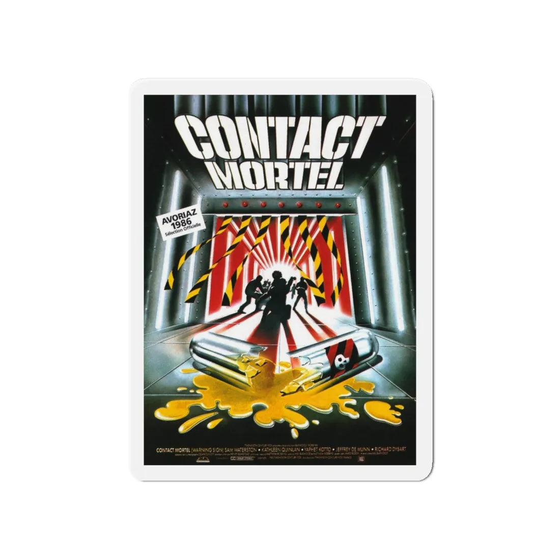 WARNING SIGN (FRENCH) 1985 Movie Poster - Refrigerator Magnet 4 Inch - The Sticker Space