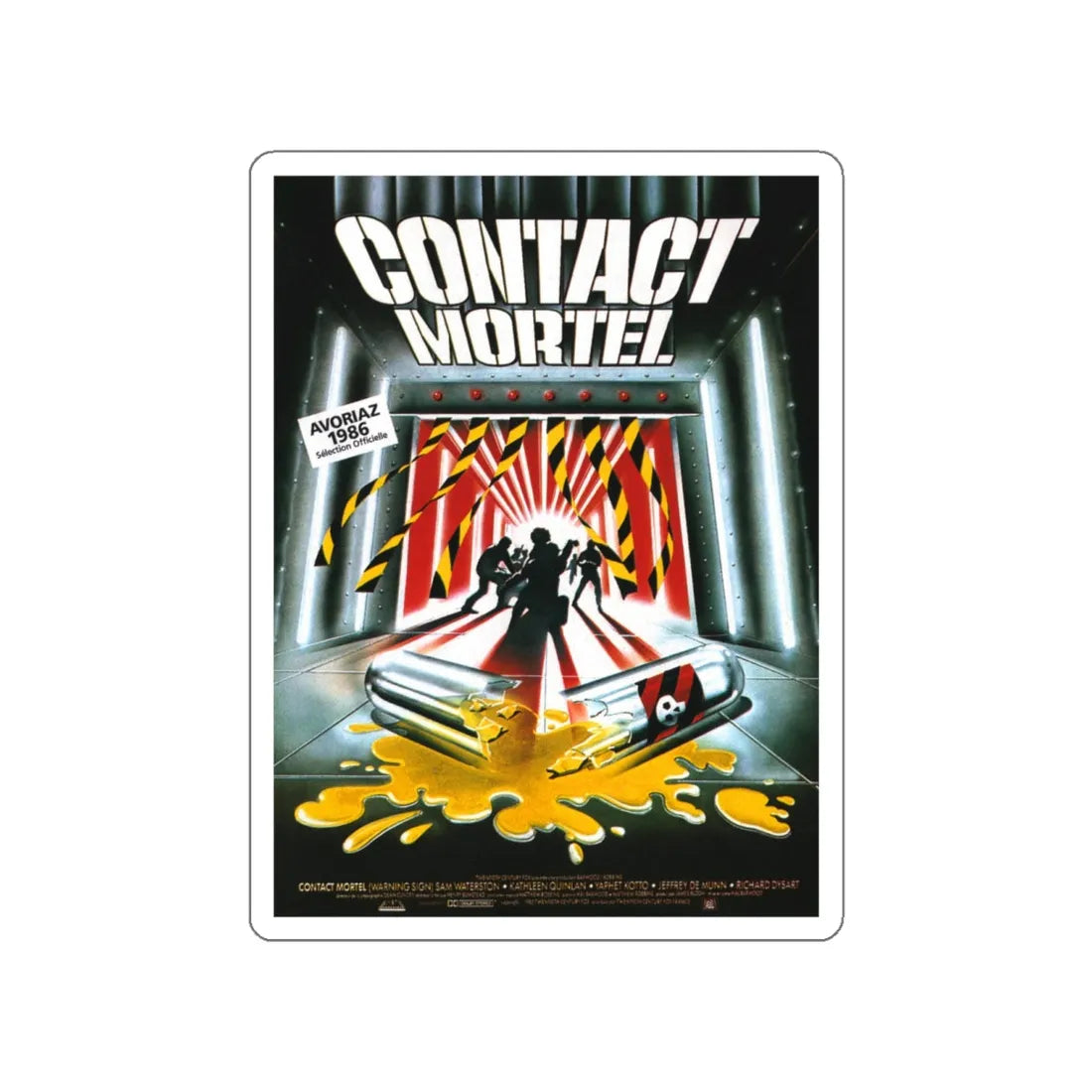 WARNING SIGN (FRENCH) 1985 Movie Poster STICKER Vinyl Die-Cut Decal 5 Inch - The Sticker Space