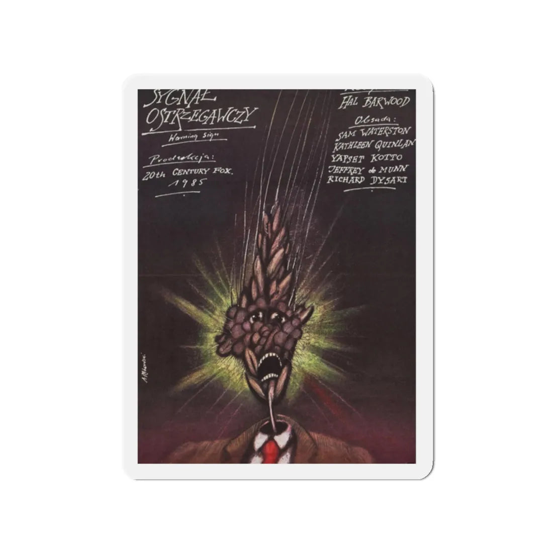 WARNING SIGN (POLISH) 1985 Movie Poster - Refrigerator Magnet 2 Inch - The Sticker Space