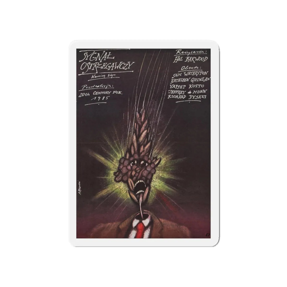 WARNING SIGN (POLISH) 1985 Movie Poster - Refrigerator Magnet 4 Inch - The Sticker Space